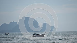 View on island mountain in the sea, in Ao Nang, Thailand