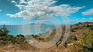 View of island of Rhodes from Carian Trail, Datca Peninsula, Turkey.