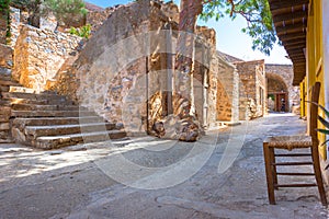 View of the island of Spinalonga island, Elounda, Crete, Greece.