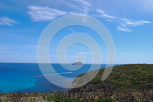 View of island of Vacca, SantAntioco, Sardinia photo