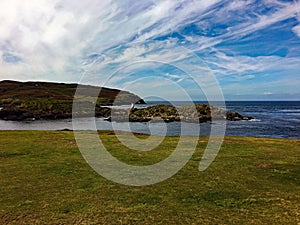 A view of the Isle of man showing the Calf of Man Island photo