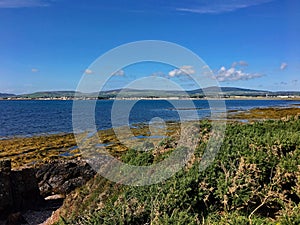 A view of the Isle of man showing Port Erin and the coat line photo