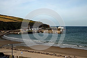 A view of the Isle of man showing Peel and the coat line photo