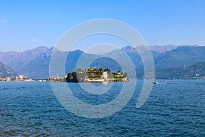 View of Isola Bella from Stresa town, Italy