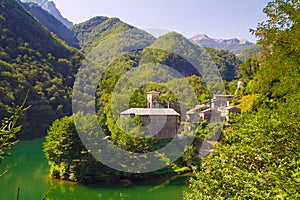 View of Isola Santa village in Garfagnana, Tuscany