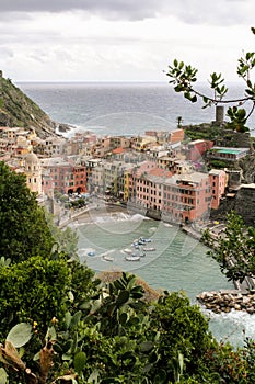 View of an Italian fishing village
