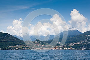 View of italian village on Como lake