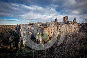 View of Italian village Vitorchiano. Houses and neighbors laid o photo