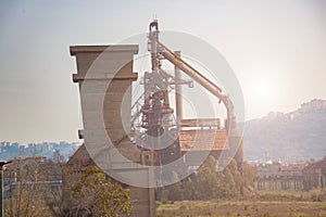 View of Italsider di Bagnoli, a steel factory abandoned in 1992