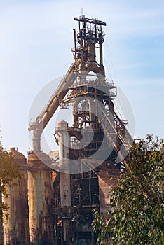 View of Italsider di Bagnoli, a steel factory abandoned in 1992