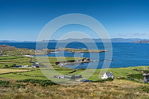 View of the Iveragh Peninsula and Kells Bay in County Kerry