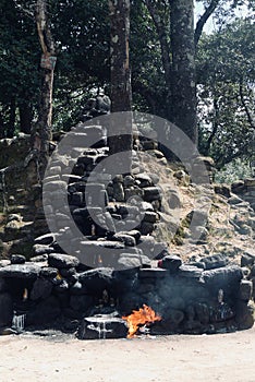 View of Iximche Mayan ruins in Tecpan, Guatemala photo