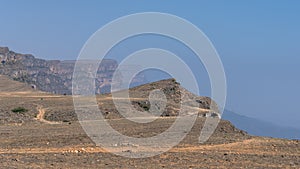 view of Jabal Samhan with majestic mountain in dhofar region