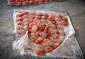 A view of jaggery in an Indian village