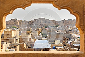 View Jaisalmer city and fort from Patwon ki Haveli in Jaisalmer. india