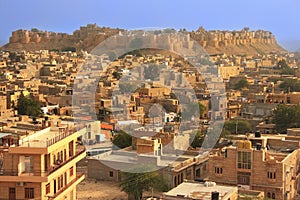 View of Jaisalmer fort and the city, India