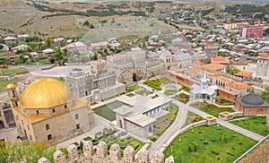 View from the Jakeli Castle to the Ahmediye Mosquein in Akhaltsikhe, Georgia. Lomisa Castle or Rabati Castle complex