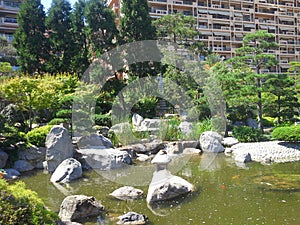 View of japon garden in Monaco, Monte Carlo. Luxury travel, european travel landmark photo