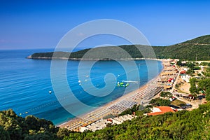 View of Jaz Beach near Budva, Montenegro.