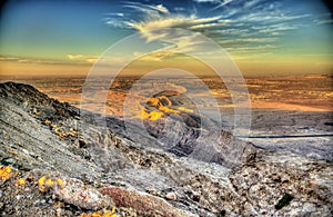 View from Jebel Hafeet mountain towards Al Ain