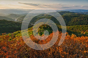 View from Jelenska skala rock in Stiavnicke vrchy mountains