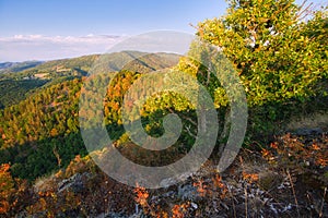 View from Jelenska skala rock in Stiavnicke vrchy mountains