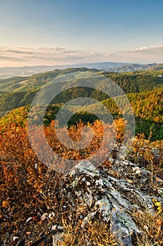 View from Jelenska skala rock in Stiavnicke vrchy mountains