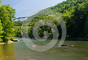 View of Jenkinsburg Bridge over Cheat River