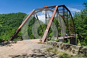 View of Jenkinsburg Bridge over Cheat River