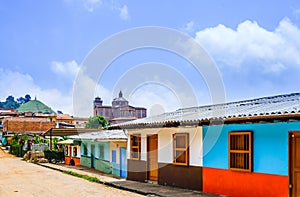 View on Jerico, Colombia, Antioquia, streets of the colonial city, Colombia