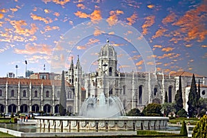 View on Jeronimos monastery in Lisbon Portugal