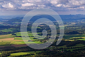 View from the Jested tower, telecommunication transmitter on mountain near Liberec, Bohemia, Czech Republic