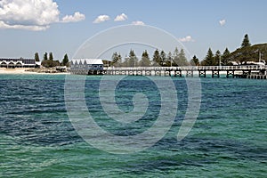 View of jetty from ocean looking back to shore