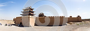 View of Jiayuguan Fort from the gate facing the Gobi desert, Gansu, China