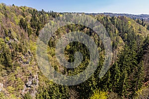 View of Jizera river valley near Semily, Czech