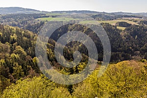 View of Jizera river valley near Semily, Czech