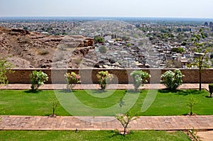 View of Jodhpur Blue City from Jaswant Thada Monument or Cenotaph, Jodhpur, Rajasthan, India