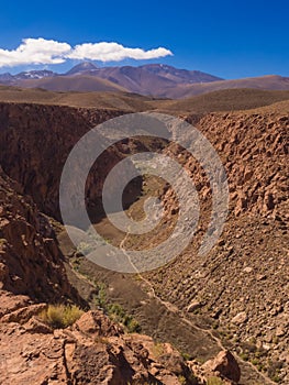 View of the Jorquencal Gorge or Escalera in San Pedro de Atacama, Atacama Desert