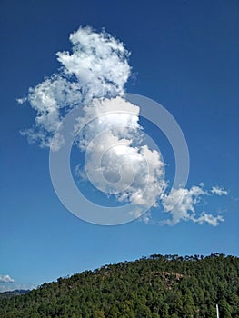 View of a joyfully dancing clouds in a sky