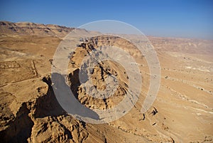 View on Judean desert from Masada fortress