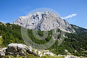 view of Julian Alps from The Vrsic Pass, Slovenia photo