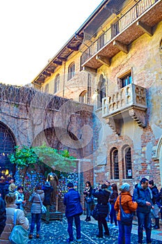 View of Juliet house in Verona Italy