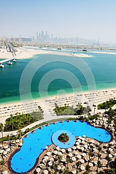 View on Jumeirah Palm man-made island