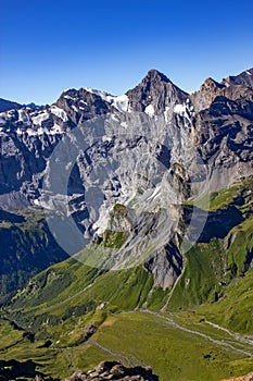 View on the Jungfrau Swiss Alps and glacier