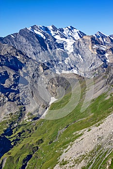 View on the Jungfrau Swiss Alps and glacier