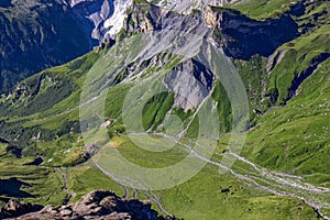 View on the Jungfrau Swiss Alps and glacier