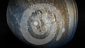 View of Jupiter, the fifth planet of the Solar System, with stars . Elements of this image furnished by NASA.