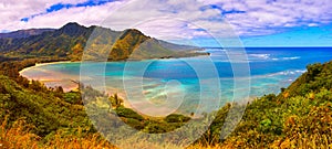 Kahala Bay scenery in Hawaii photo