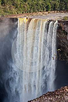 A view of the Kaieteur falls, Guyana. The waterfall is one of the most beautiful and majestic waterfalls in the world,