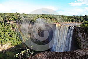 A view of the Kaieteur falls, Guyana. The waterfall is one of the most beautiful and majestic waterfalls in the world,